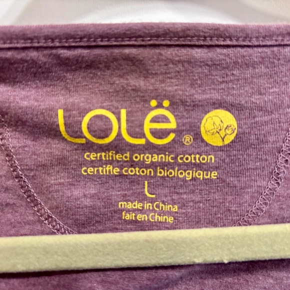 Lole heathered berry L/S dress w/asymmetrical neckline-L - Picture 3 of 4